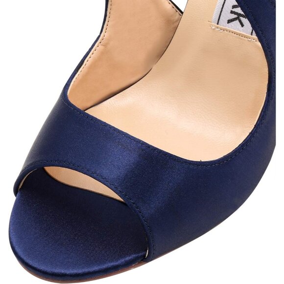 Elegantpark Women Blue Satin Cross Strappy Peep Toe High Heels Sandals Shoes - Picture 10 of 10